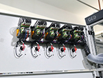 terminal block wiring and cable connections inside motor control center panel